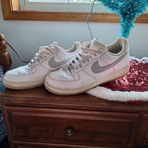 Nike White and Gray Men's Sneakers